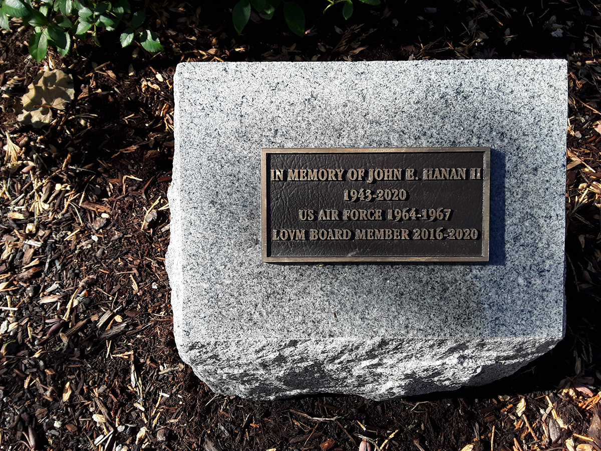 John Hanon II Memorial Garden - plaque